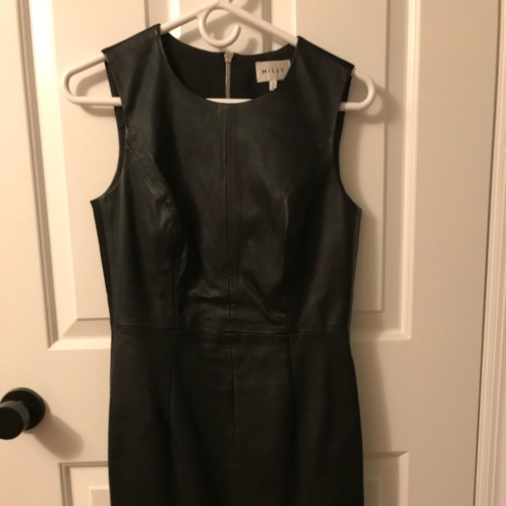 Milly Leather Front Dress